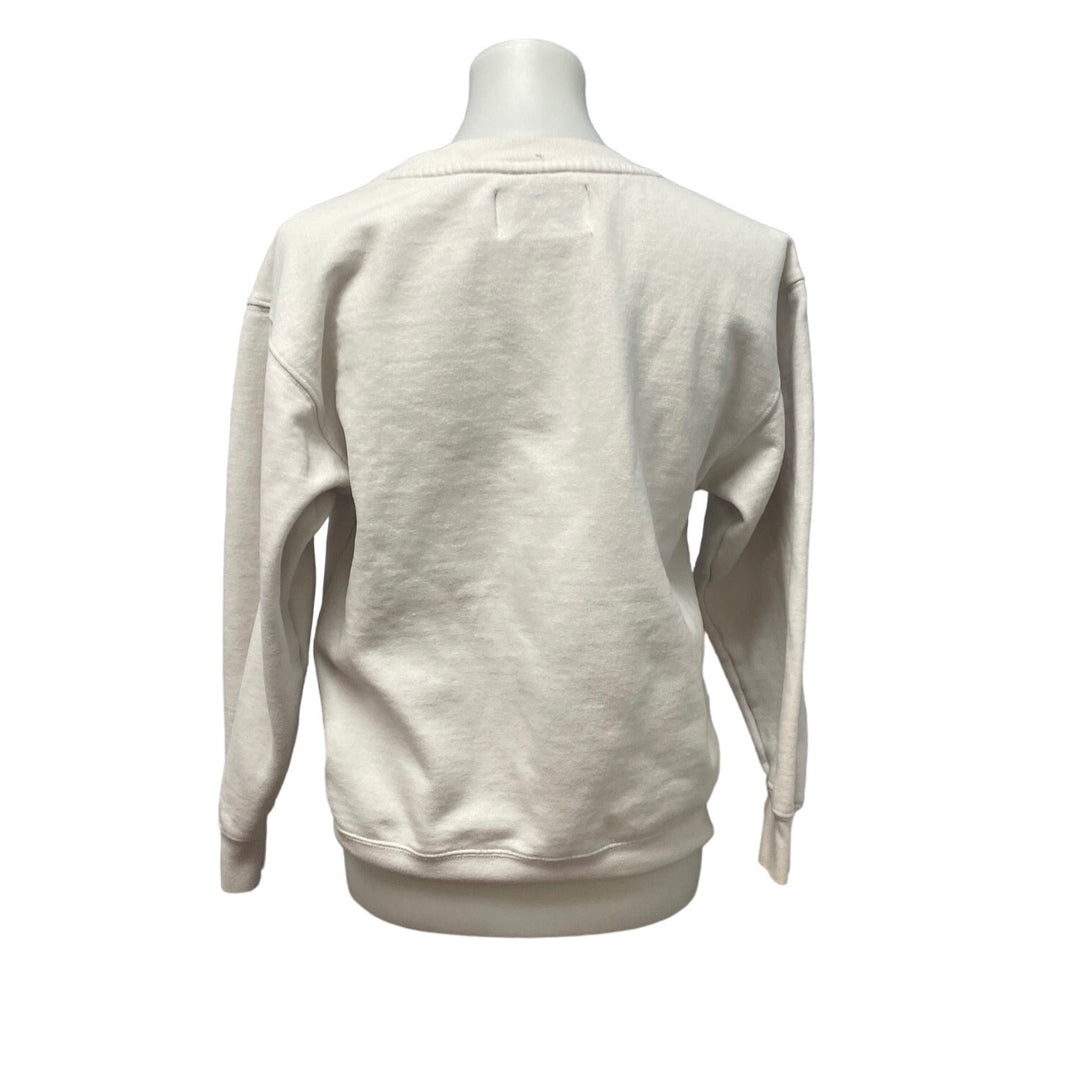 Calvin Klein Jeans Womens XS Gold Sequin CK Logo Cotton Blend Sweatshirt