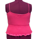 Womens XL Spaghetti Strap Ruched Cropped Stretchy Sleeveless Cami Tank Top