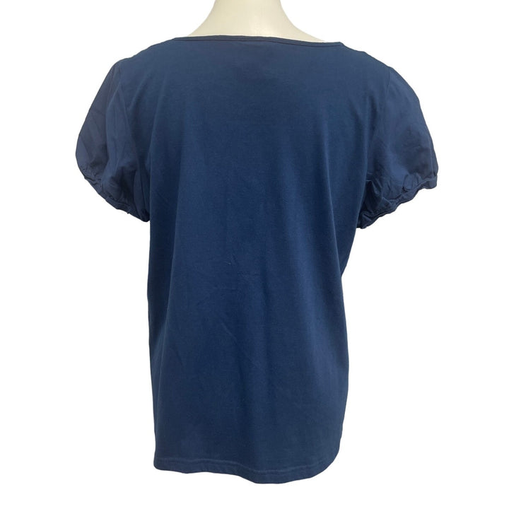 Jason Maxwell Womens XL PolyCotton Short Sleeve Florentine Boat Neck Blouse