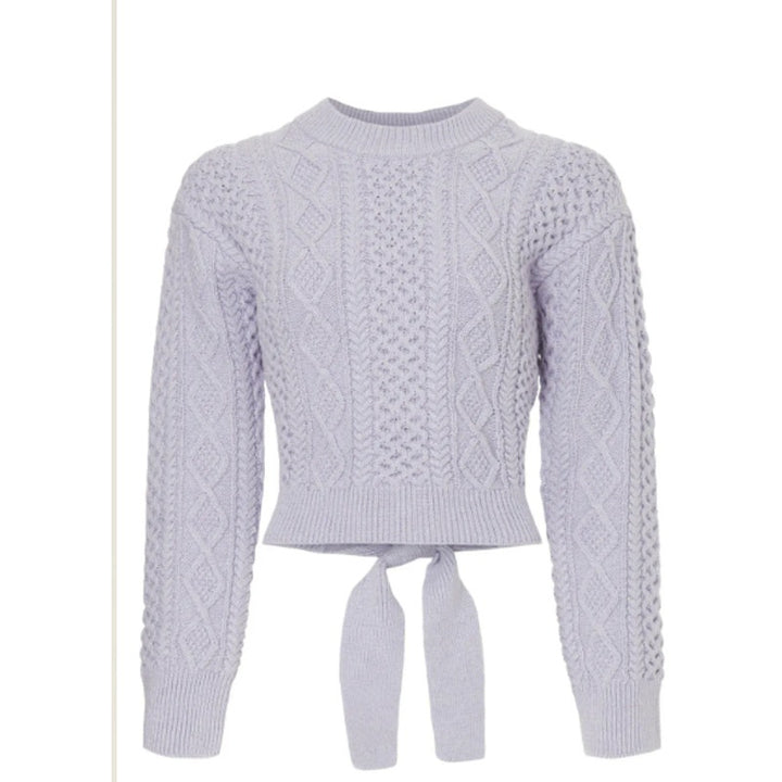 Rails Womes XL Amy Tie Back Long Sleeve Crew Neck Cropped Cable Knit Sweater