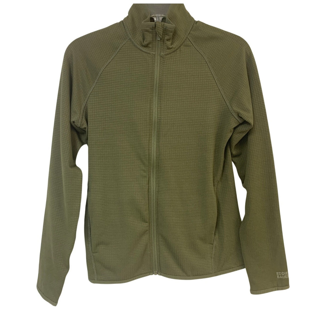 New Eddie Bauer Womens XS Dark Olive Green Activator Grid Full Zip Jacket