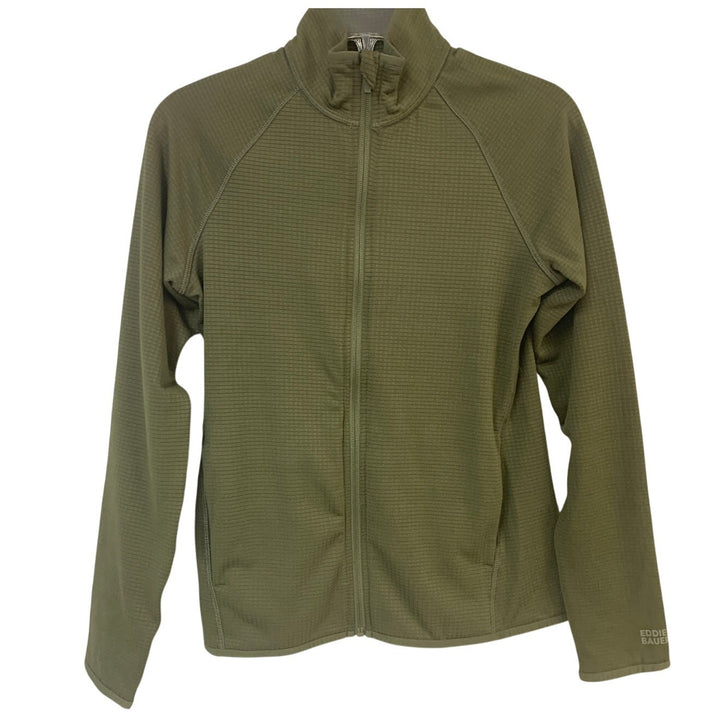 New Eddie Bauer Womens XS Dark Olive Green Activator Grid Full Zip Jacket