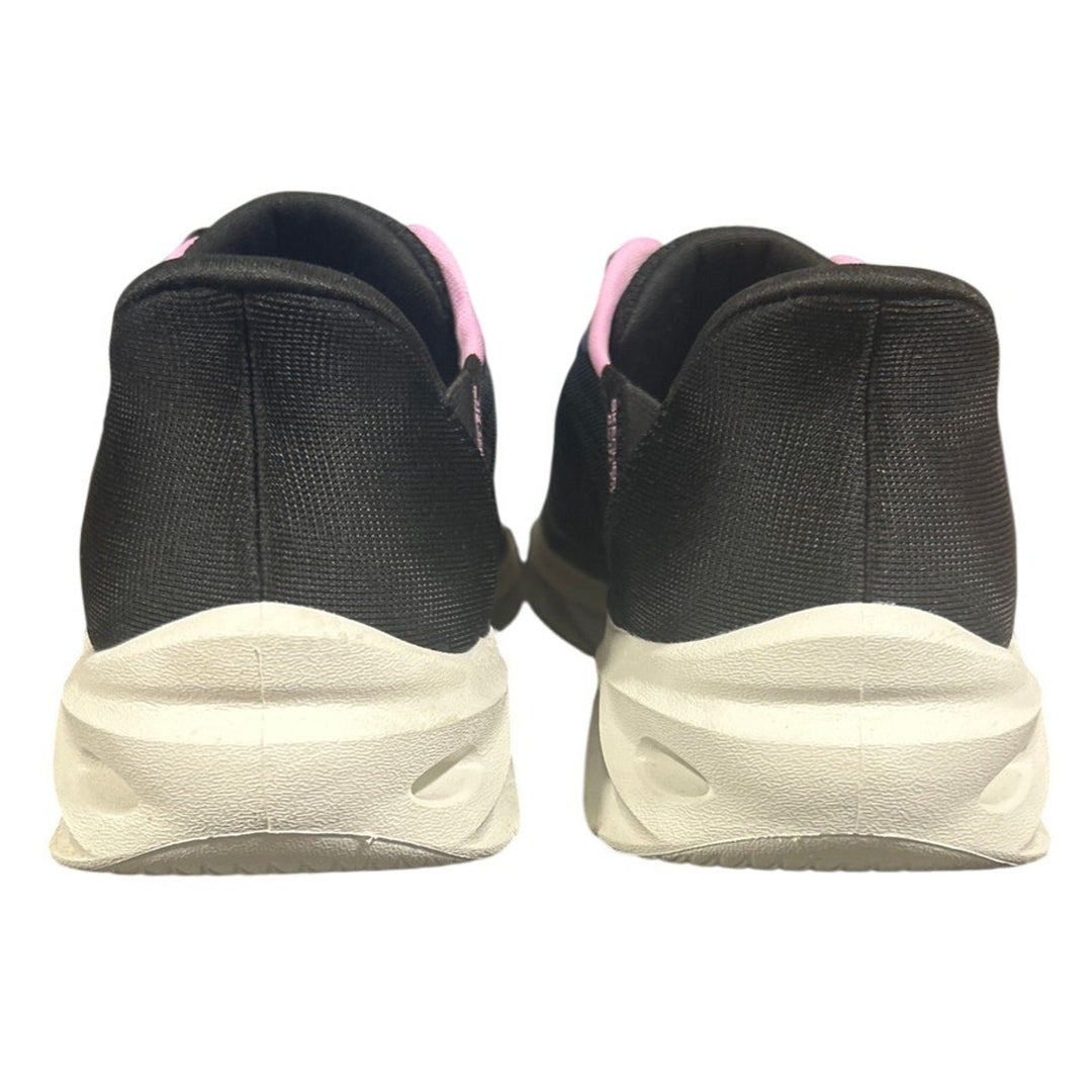 Skechers Womens Size 8.5 Black Pink Mesh Hands Free Slide On Swift Fit Shoes
