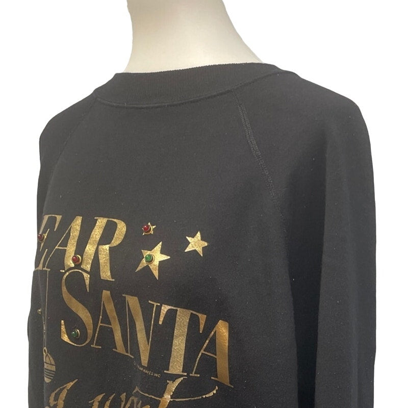 Hanes Womens XL Dear Santa I Want It All Long Sleeve Pullover Sweatshirt
