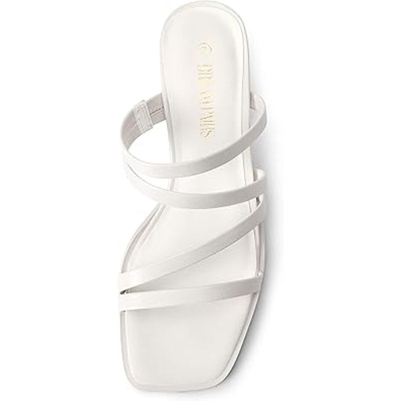 Dream Pairs Womens Size 8 White Strappy 2.5" Block Heel Open Toe Sandal Shoes