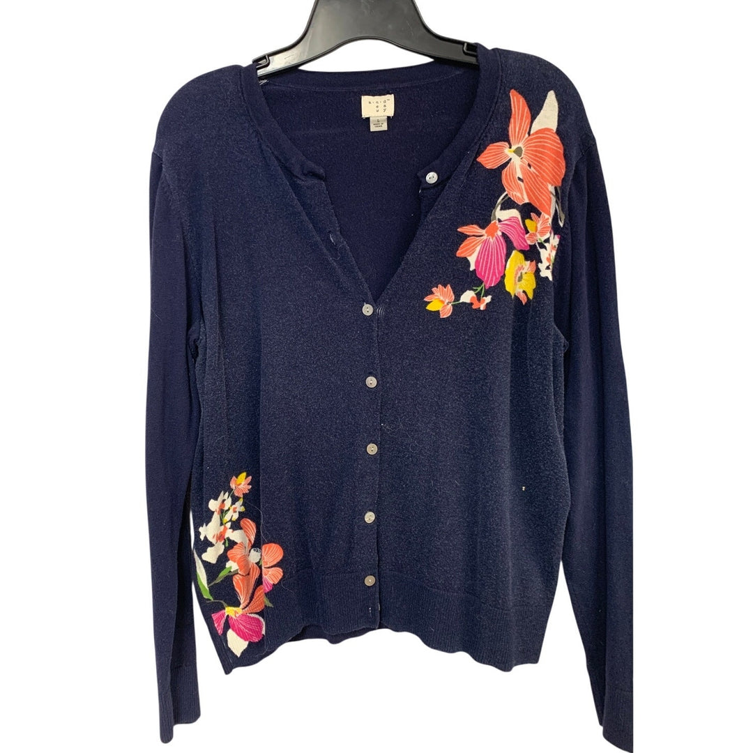 Lot of 2 A New Day Francescas Womens Large Floral Long Sleeve Front Cardigans