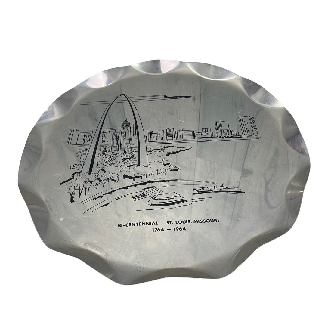 Vintage 1965 Stix Baer &amp; Fuller St Louis Arch Bi-Centennial Silver Platter