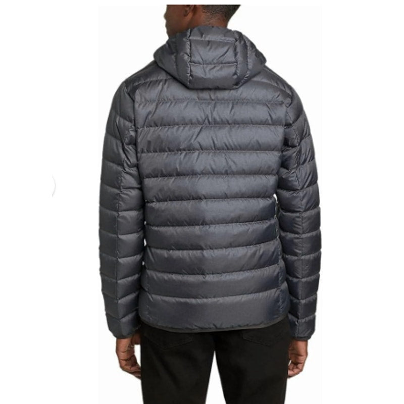 New Eddie Bauer Mens Small Smoke Gray CirrusLite 650FP Down Hooded Puffer Jacket
