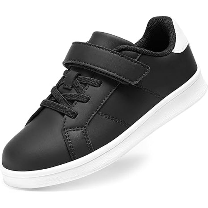 Dream Pairs Boys Size 4 Black White Hook Loop Lace Up Slide On Sneakers Shoes