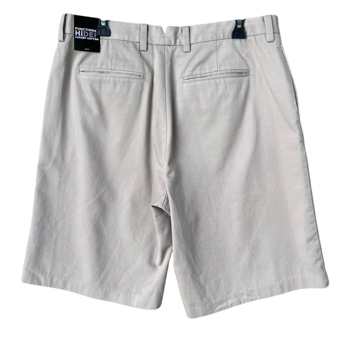 NWT New Ashworth Luxury Mens Size 35 Stretch Cotton Bermuda Khaki Shorts
