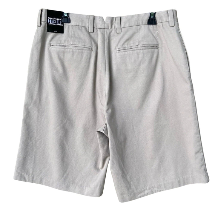 NWT New Ashworth Luxury Mens Size 35 Stretch Cotton Bermuda Khaki Shorts