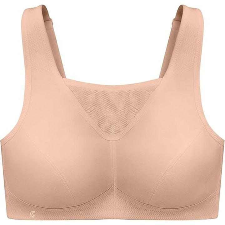New Glamorise Womens 50F Cafe Full Figure Wire Free No Bounce Sports Bra