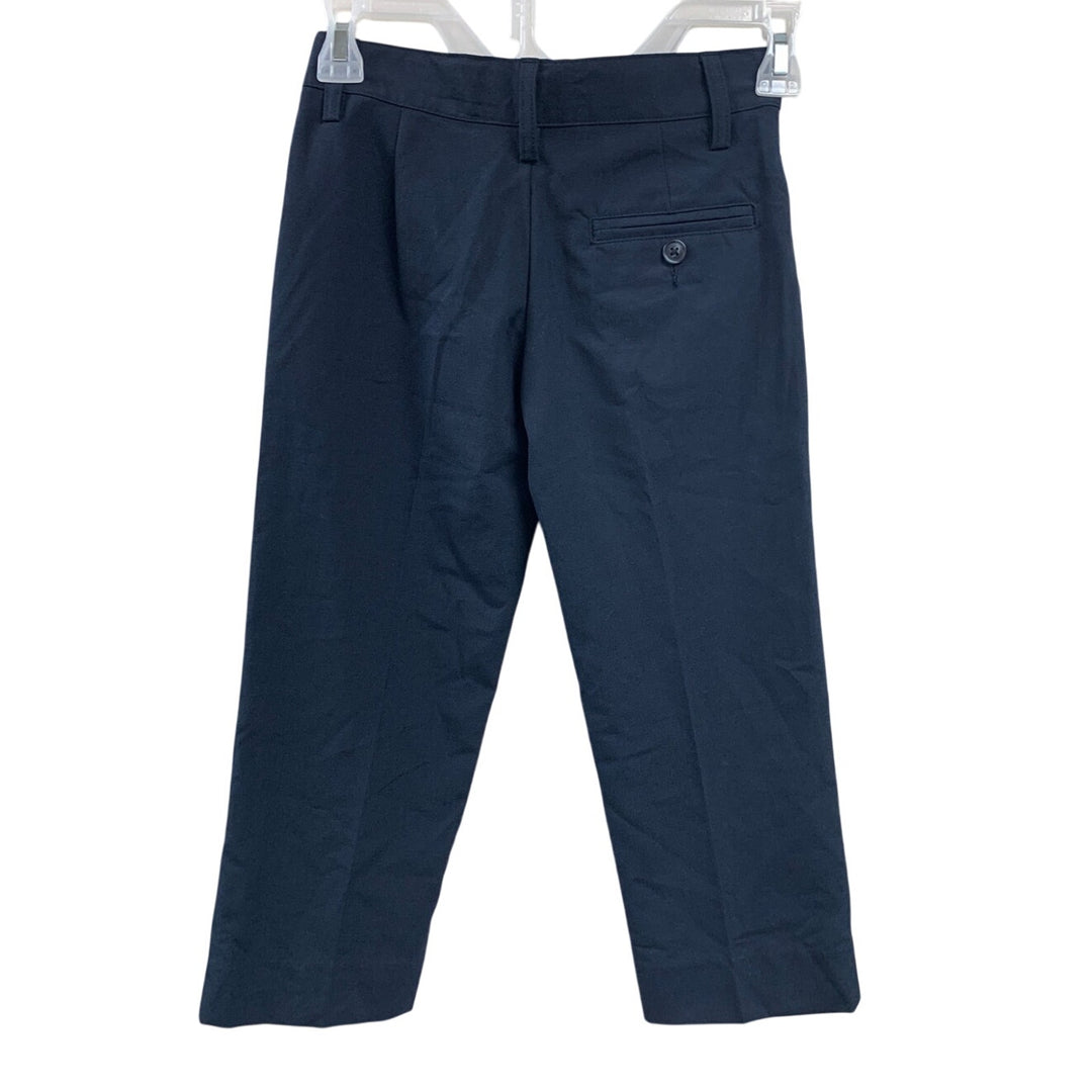 New Cat &amp; Jack Boys Size 6 Navy Blue PolyRayon Long Adjustable Waist Dress Pants