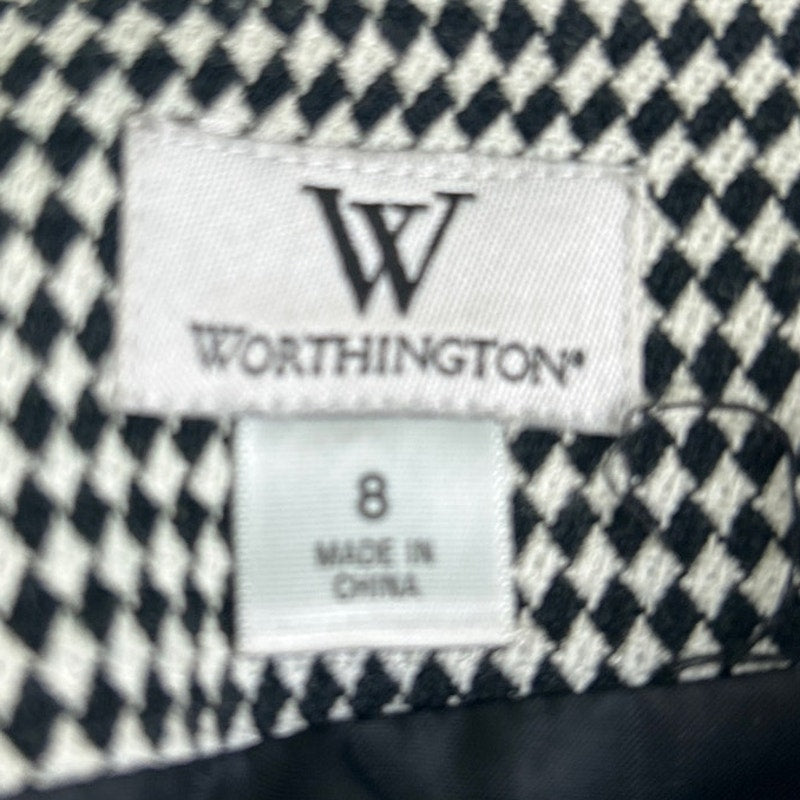 Worthington Womens Size 8 Short Sleeve Gingham Check Mod Midi Career Dress