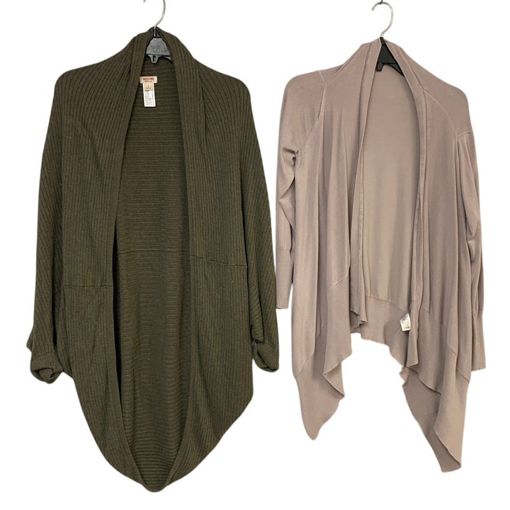 Lot of 2 Mossimo Unbranded Womens Large Long Sleeve Open Front Cardigan Sweater