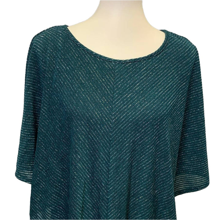 APT 9 Womens XL Metallic Polyester Blend Handkerchief Blouse Layered Tank Top