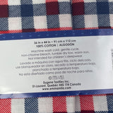 1 YD New Emma & Mila 36" X 44" USA Red White Blue Gingham Quilting Cotton Fabric