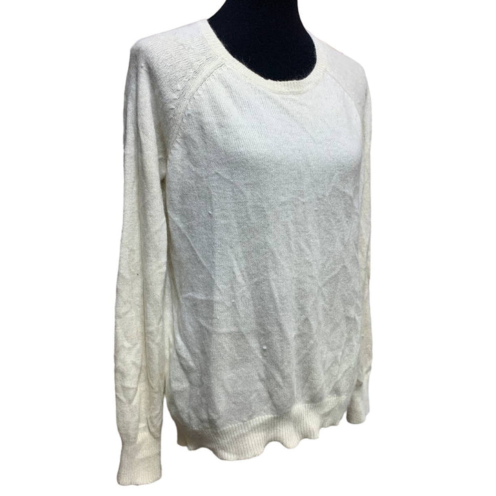 H&amp;M Medium White Angora Long Sleeve White Crew Neck Long Slv Super Soft Sweater