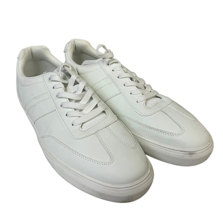 Perry Ellis Portfolio Mens Size 12 White Sneakers Lace Up Low Top Casual Shoes