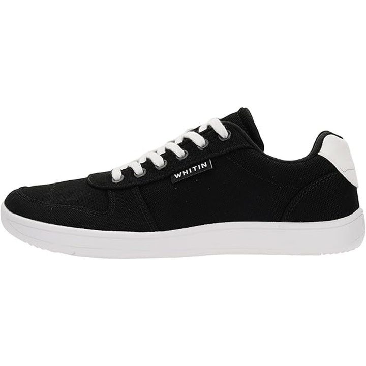 Whitin Womens Size 8.5 Black Canvas Lace Up Wide Toe Box Zero Drop Sneaker Shoes