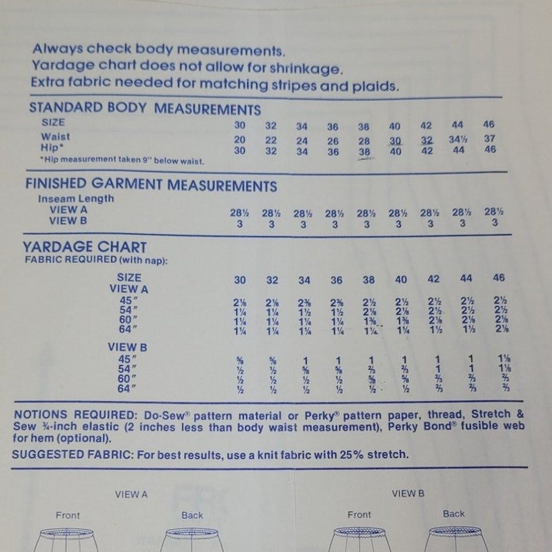 1978 Stretch &amp; Sew 700 Pants &amp; Shorts Sewing Pattern, Complete &amp; Uncut