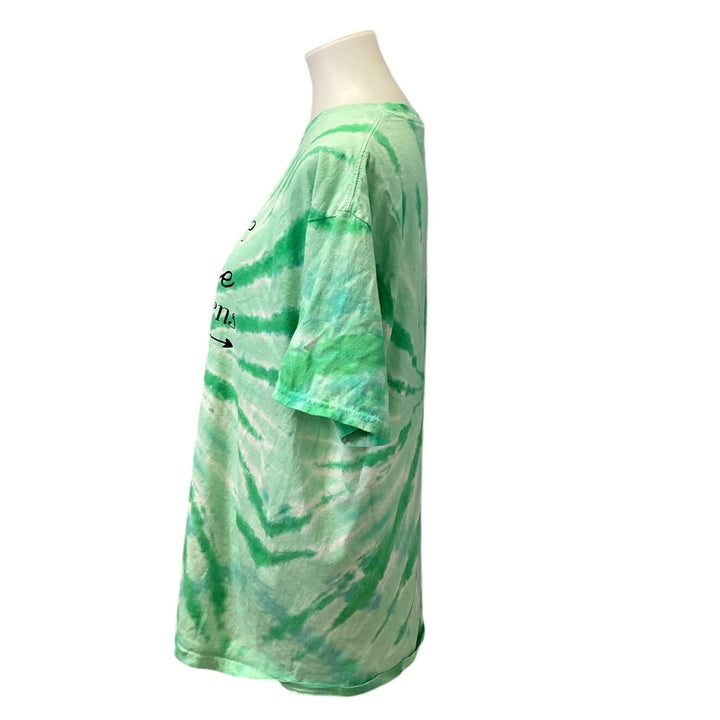 Womens Large Teach Here Large Teacher Short Sleeve Tie Dye Cotton Blend Tee