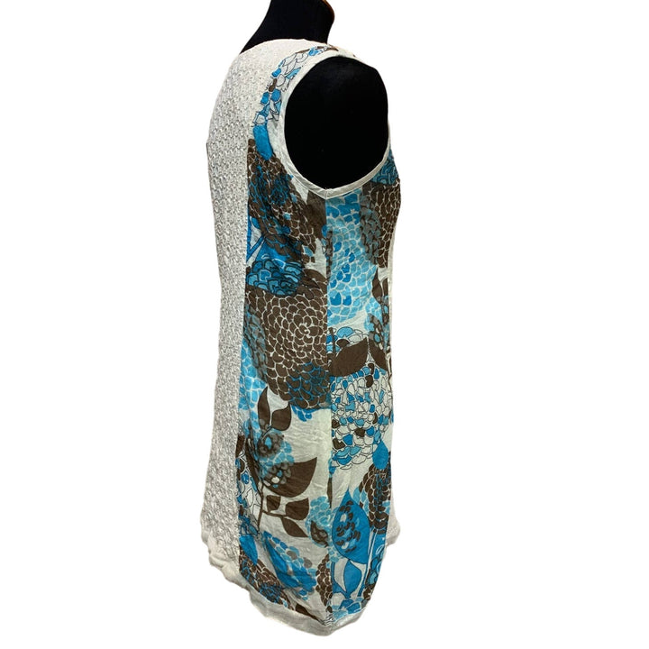 Silk Threads Medium Sleeveless Cotton Fully Lined Beaded Floral Sheath Dress