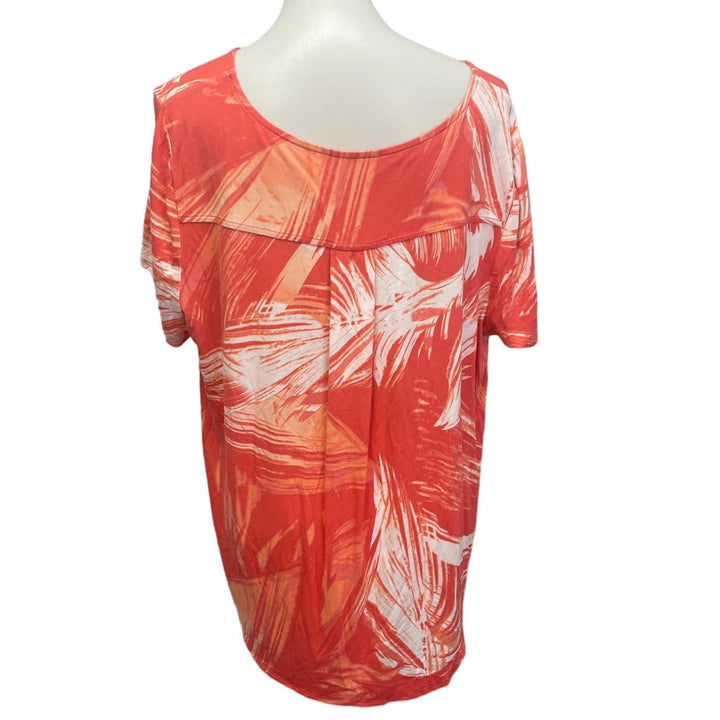 Lot of 2 Alfani Womens Plus Size 3X Rayon Spandex Blend Short Sleeve Tee Shirts