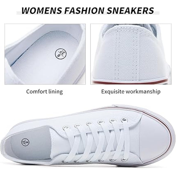 New Fracora Womens Size 11 White Canvas Lace Up Classic Sneaker Low Top Shoes