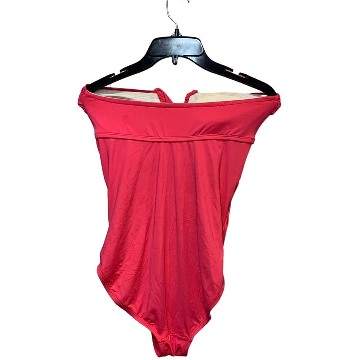Merona Medium Criss Cross Neck Tie Padded Bra Nylon Spandex Watermelon Swim Suit