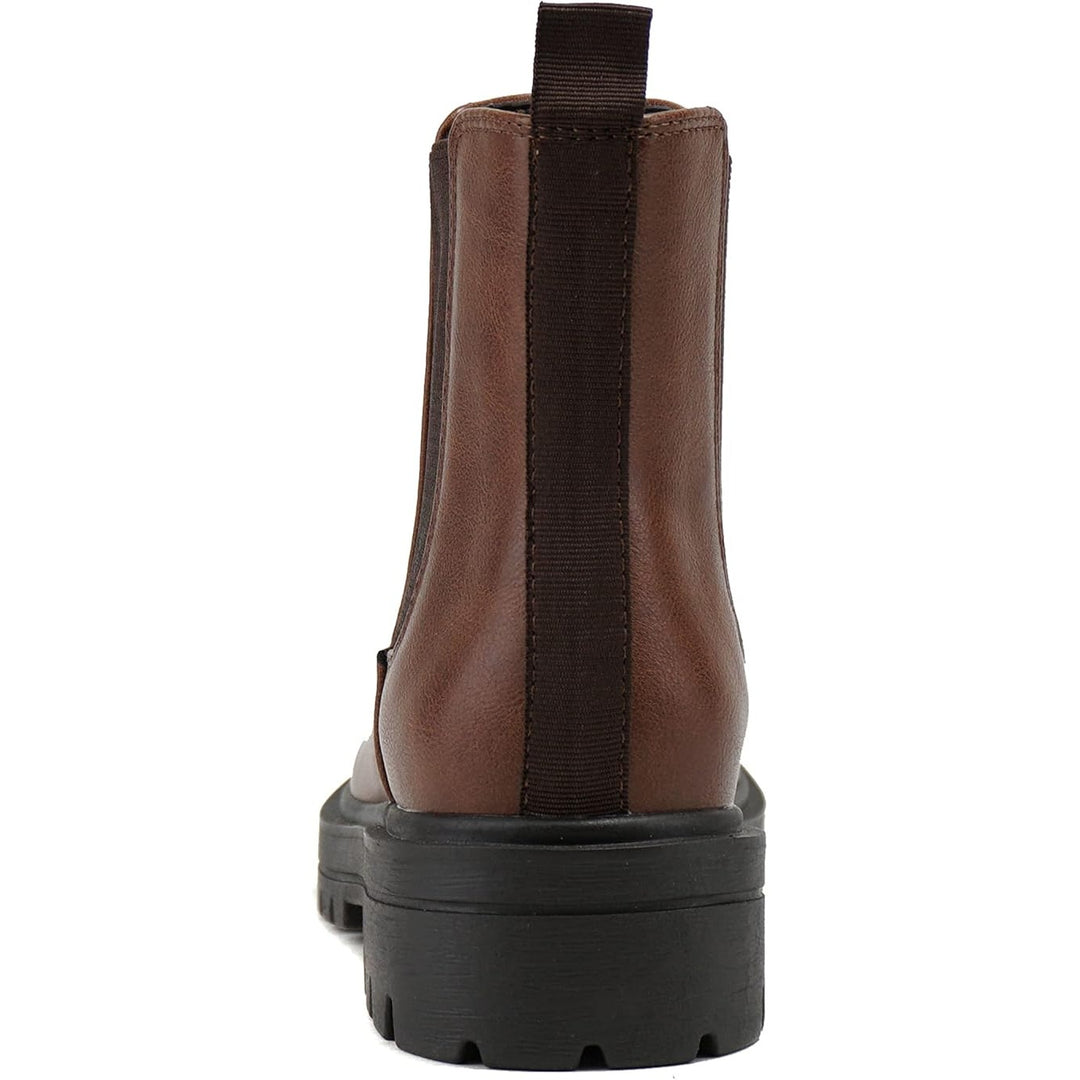 Soda Pilot Women Size 10 Brown 1.5" Heel Ankle Boots Faux Leather Shoes