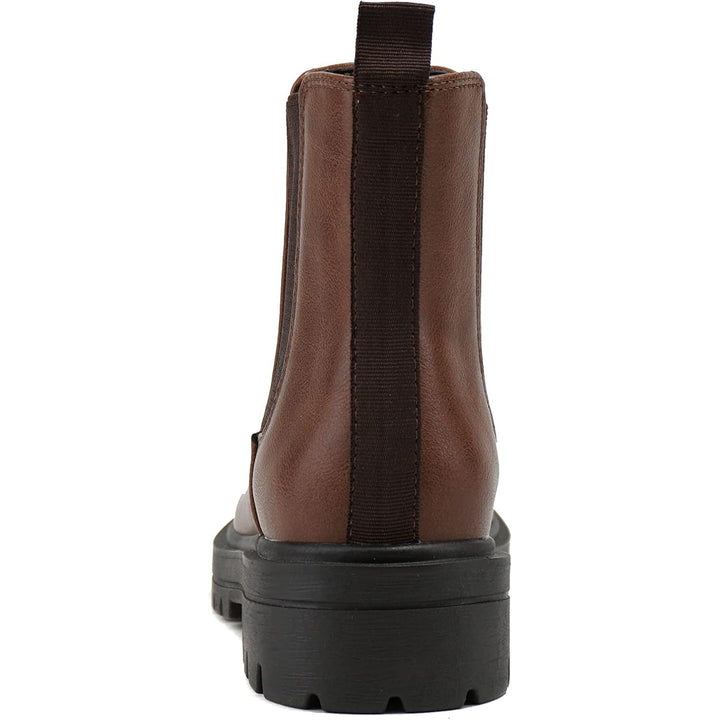 Soda Pilot Women Size 10 Brown 1.5" Heel Ankle Boots Faux Leather Shoes