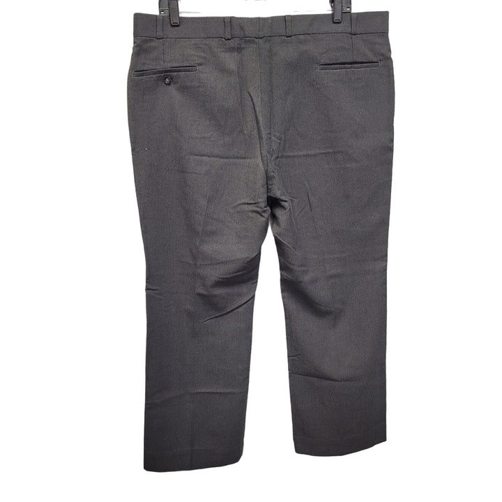 Mens 44 X 30 Charcoal Gray Flat Front Hemmed Dress Pants w Pockets