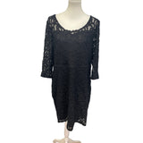 New Lane Bryant Womens Plus Size 18/20 Long Sleeve Lacy Overla Sheath Dress LBD