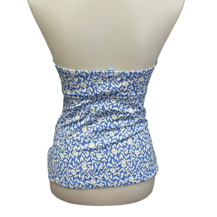New Draper James Womens Detachable Straps Blue Floral Swim Top ONLY