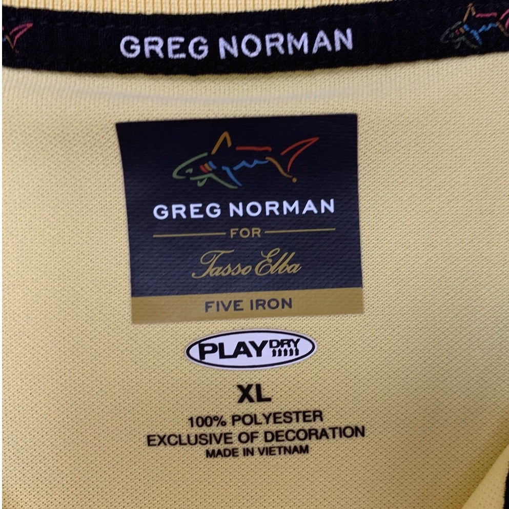 Lot of 2 Greg Norman Tasso Elba Mens XL Yellow Green Short Sleeve Polo Shirts