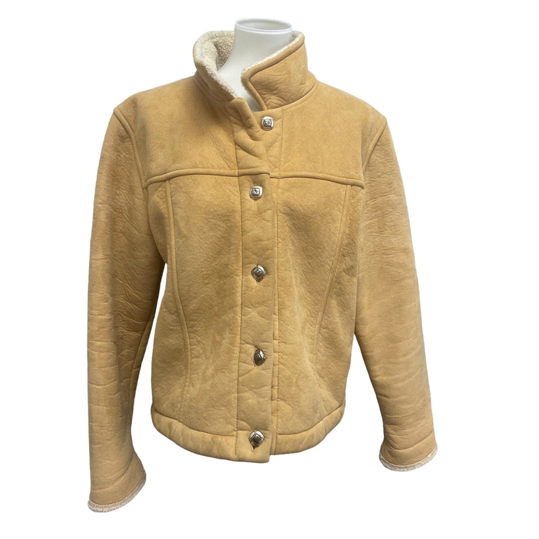 County Clothing Co Womens XL Poly Cotton Long Sleeve Button Up Sueded Jacket