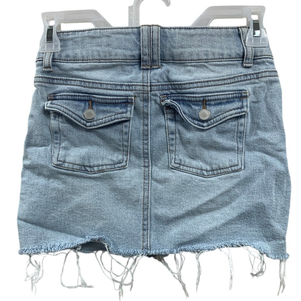 New Art Class Girls Medium Adjustable Waist Factory Distressed Denim Jean Skirt