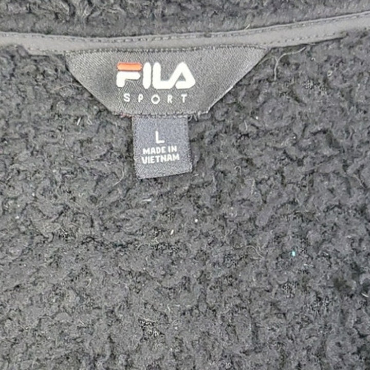 Fila Sport Womens Large 100% Polyester Full Zip Sherpa Jacket W Front Pockets