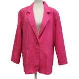 Vintage Bonjour Womens Large Valentine Pink Single Button Lined Career Blazer