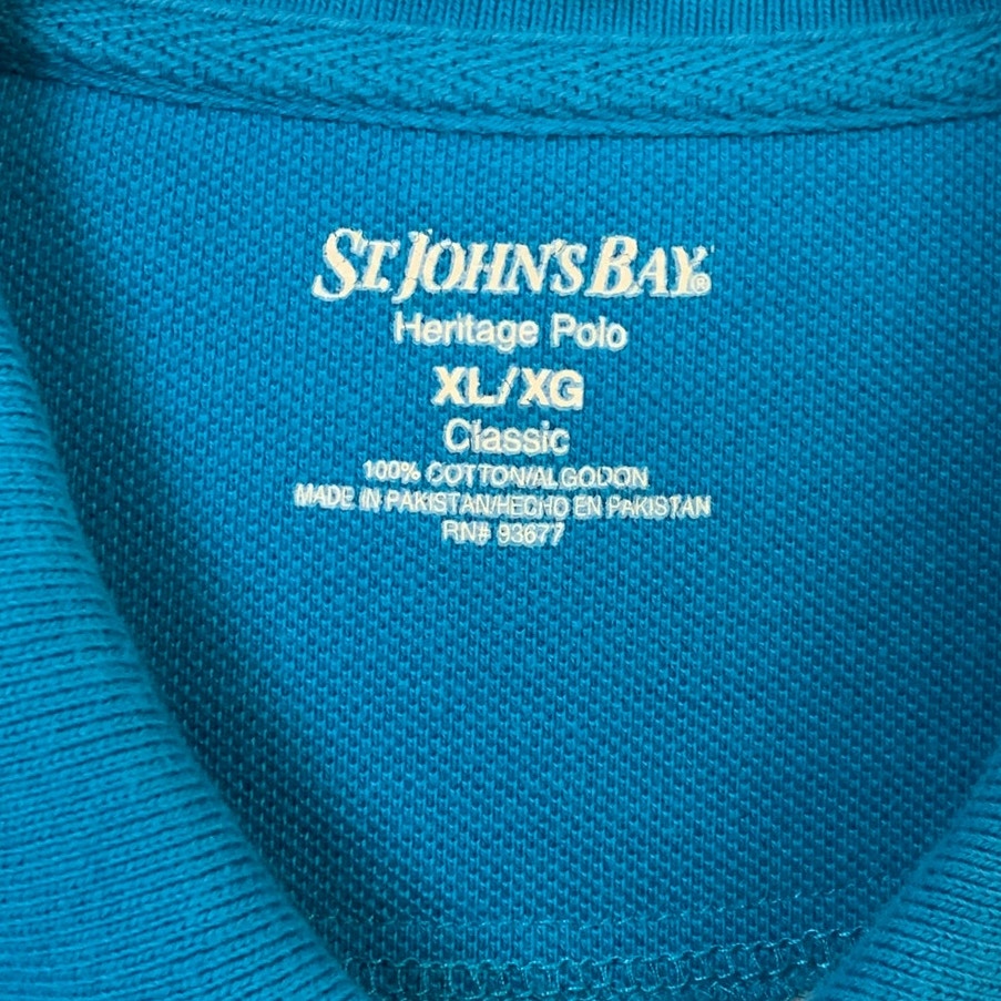 Lot of 2 Mens St Johns Bay Mens XL Classic Blue Striped Short Sleeve Polo Shirt
