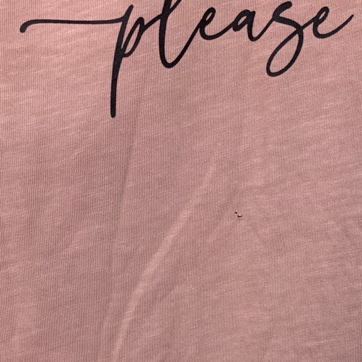 New Upcycled Hand Printed Womens Medium Beach Beach Please Crew Neck Tee