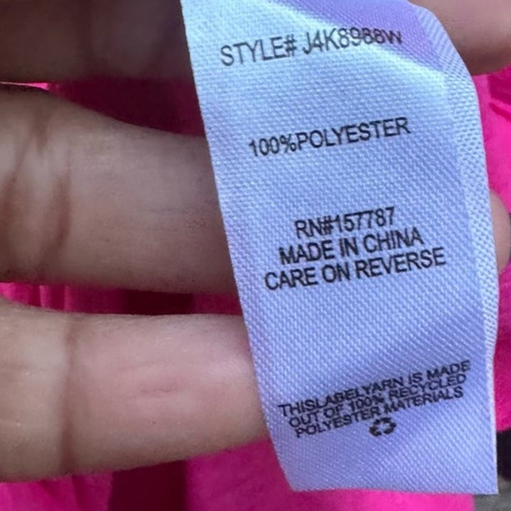 New Jolie &amp; Joy Womens Medium Bright Pink Long Sleeve Collared Button Down Top