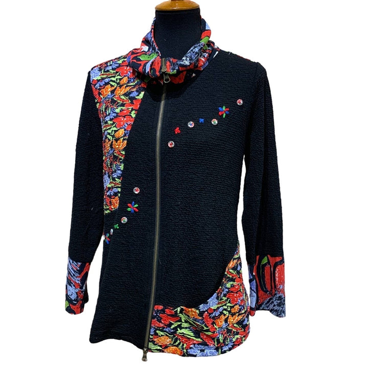 Orientique Naturally Austrailian Small Double Zip Long Sleeve Lightweight Top