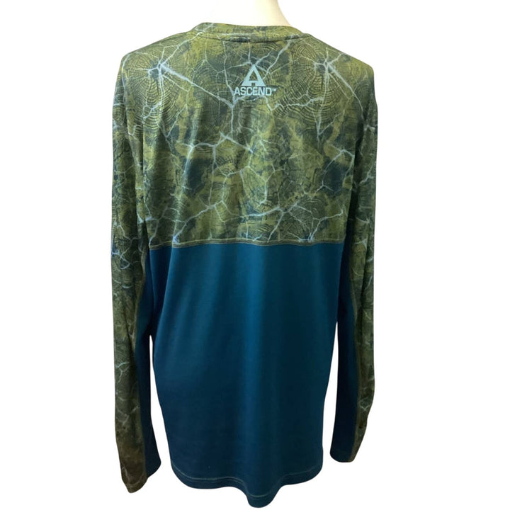 Ascend Mens Large Long Sleeve Athletic Polyester Blend Shirt Top Sportswear