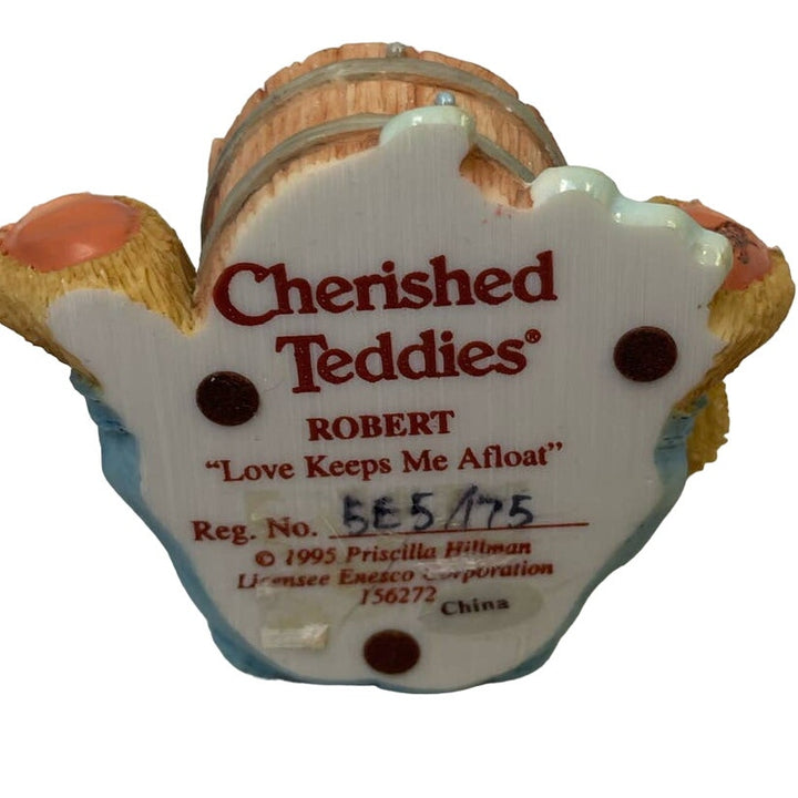 Vintage 1995 Cherished Teddies Robert 156272 Love Keeps Me Afloat Teddy Bear