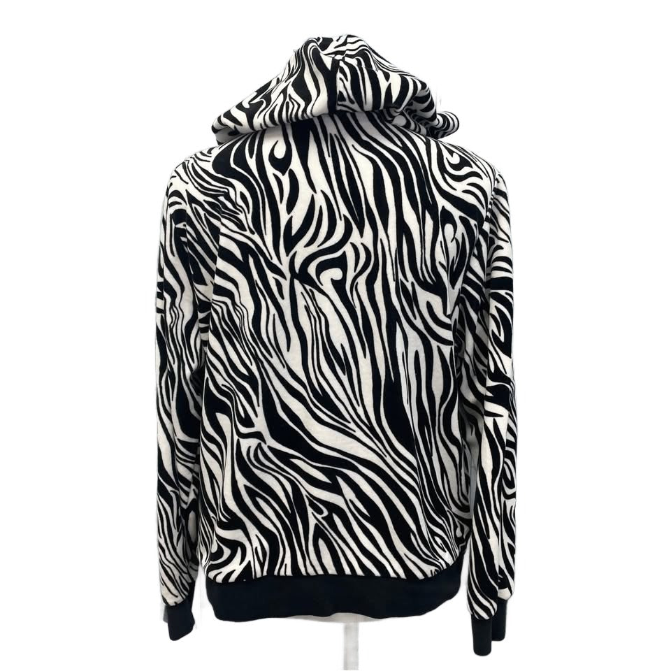 Cato Woman Plus Size 14/16W Full Zip Soft Velour Zebra Stripe Hoodie Jacket