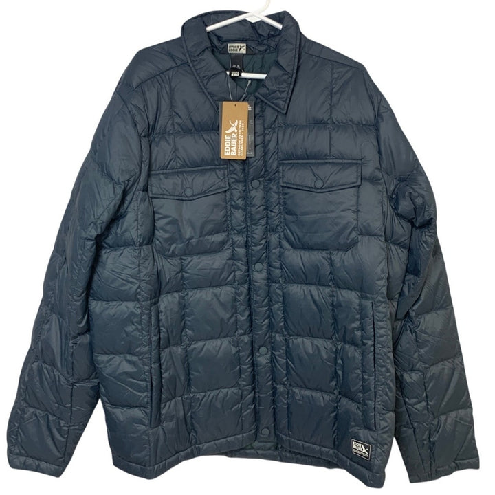 New Eddie Bauer Mens XL Storm Gray 650FP CirrusLite Full Zip Puffer Jacket