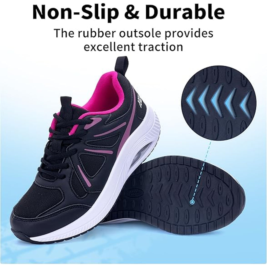 AOV Womens Size 10 Pink Black Mesh Arch Support Orthotic Plantar Fasciitis Shoes