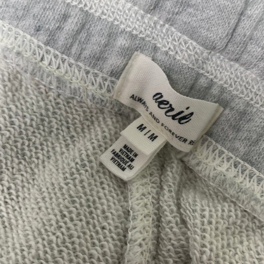 New Aerie Womens Medium Elastic Waist Heathered Gray Jogger Sweatpants